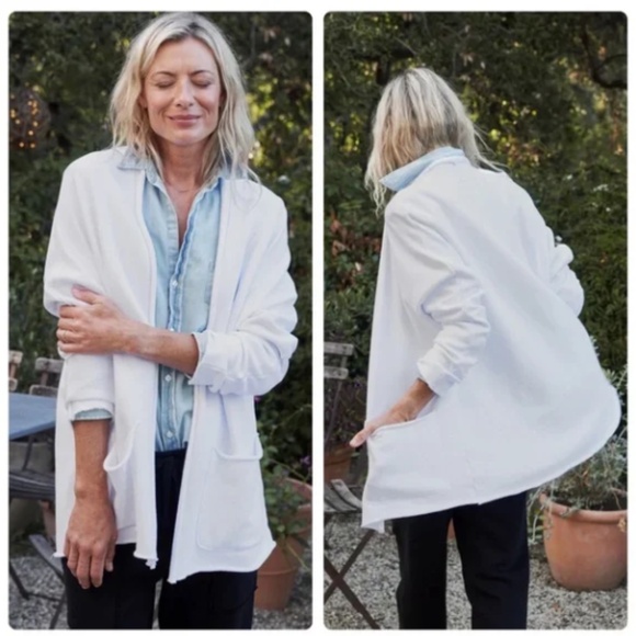 Frank & Eileen Beach Cardigan Triple Fleece White L - Picture 1 of 14